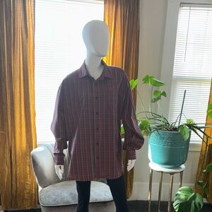 Urban Outfitters Red and Green Plaid Button-Down Shirt